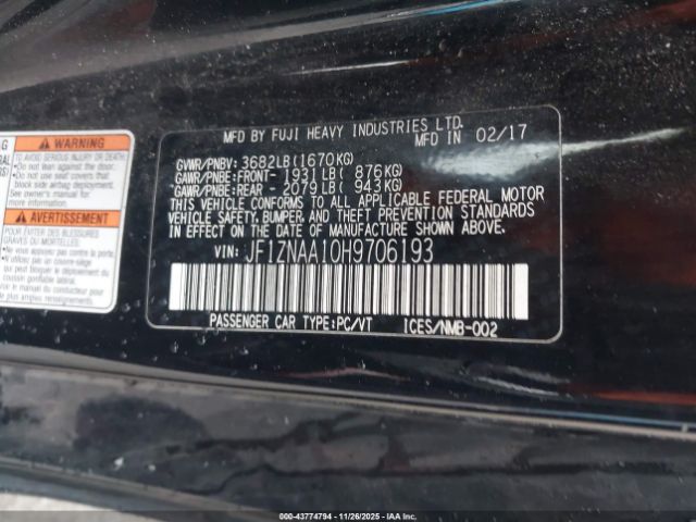 2017 TOYOTA 86 JF1ZNAA10H9706193 Photo 8