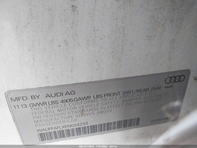 2014 AUDI A4 WAUFFAFLXEN024233 Photo 8