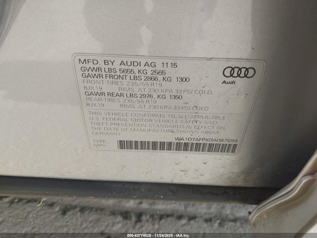 2016 AUDI Q5 WA1D7AFPXGA087699 Photo 8