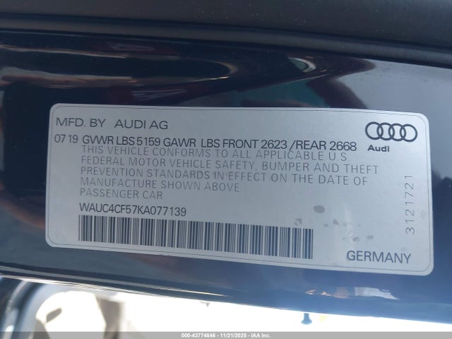 2019 AUDI S5 WAUC4CF57KA077139 Photo 8