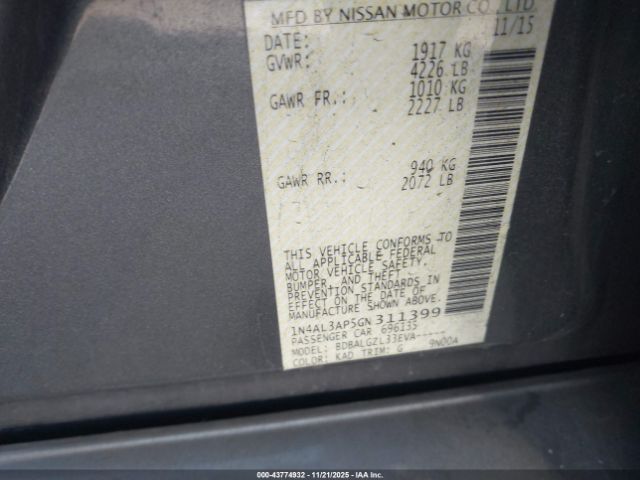 2016 NISSAN ALTIMA 1N4AL3AP5GN311399 Photo 8