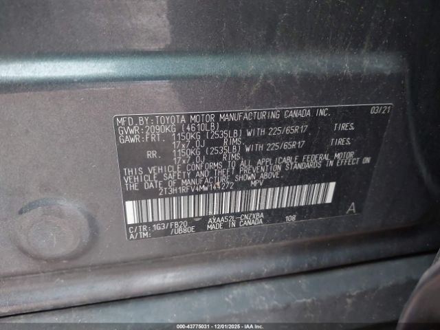 2021 TOYOTA RAV4 2T3H1RFV4MW144272 Photo 8