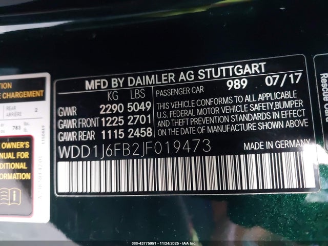 Mercedes-Benz E 400 2018 WDD1J6FB2JF019473 Image 9