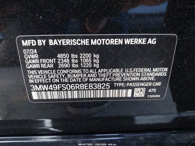 3MW49FS06R8E83825 BMW M340I