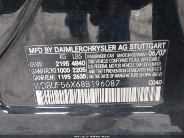 2008 MERCEDES-BENZ E 350 WDBUF56X68B196087 Photo 8