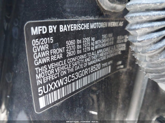 5UXXW3C53G0R18520 BMW X4 Xdrive28i