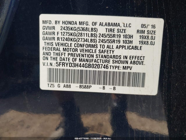 2016 ACURA MDX 5FRYD3H44GB020746 Photo 8