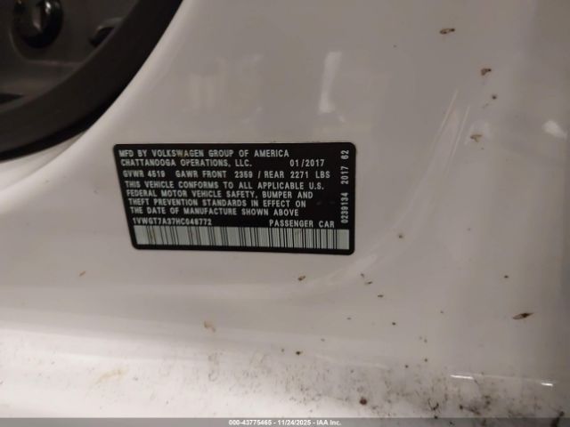 2017 VOLKSWAGEN PASSAT 1VWGT7A37HC048772 Photo 8