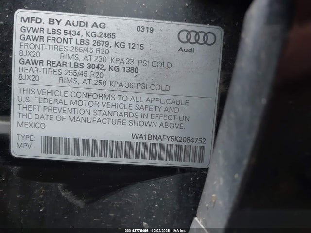 2019 AUDI Q5 WA1BNAFY5K2084752 Photo 8