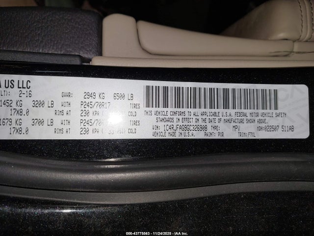 1C4RJFAG9GC326908 Jeep Grand Cherokee Laredo