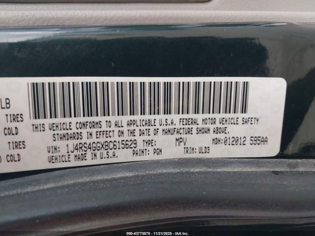 2011 JEEP GRAND CHEROKEE 1J4RS4GGXBC615629 Photo 8