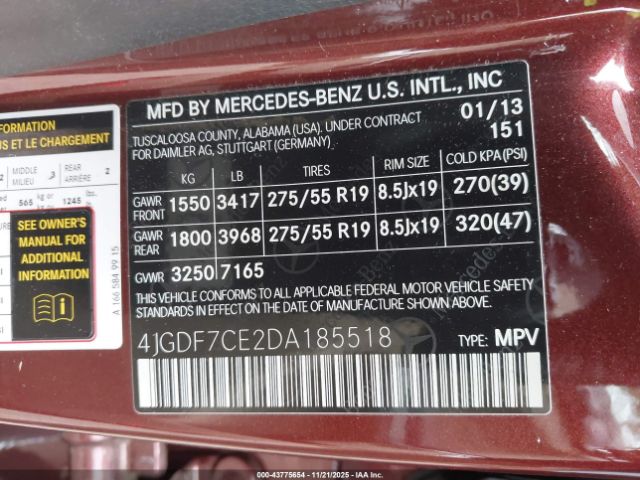 2013 MERCEDES-BENZ GL 450 4JGDF7CE2DA185518 Photo 8