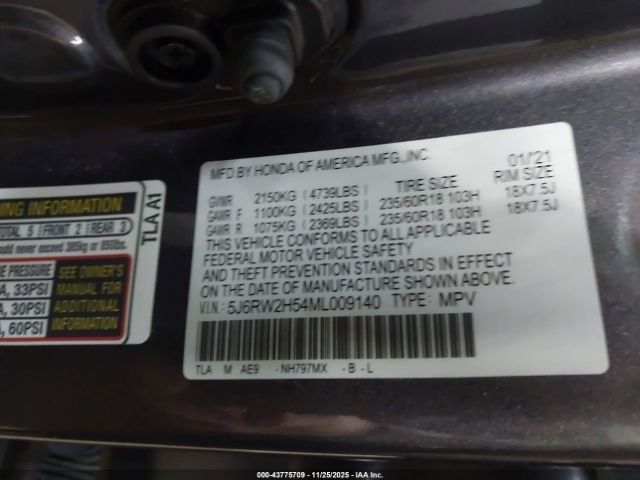 2021 HONDA CR-V 5J6RW2H54ML009140 Photo 8