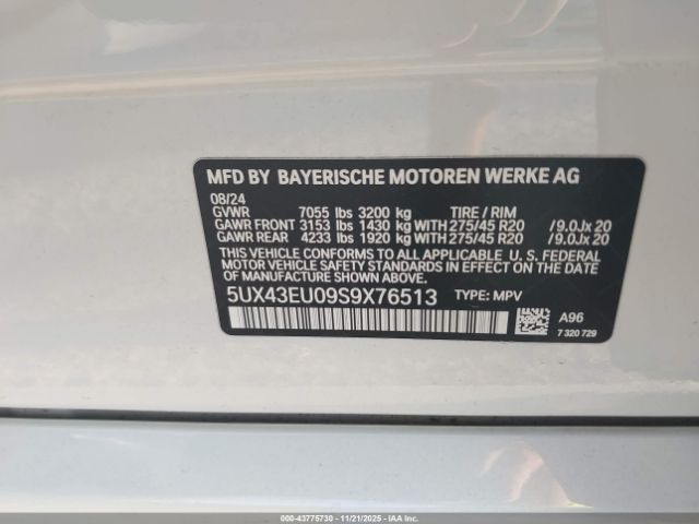 2025 BMW X5 PHEV 5UX43EU09S9X76513 Photo 8