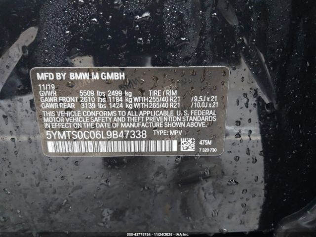 2020 BMW X3 M 5YMTS0C06L9B47338 Photo 8