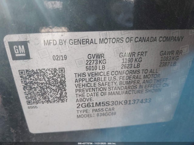 2019 CADILLAC XTS 2G61M5S30K9137433 Photo 8