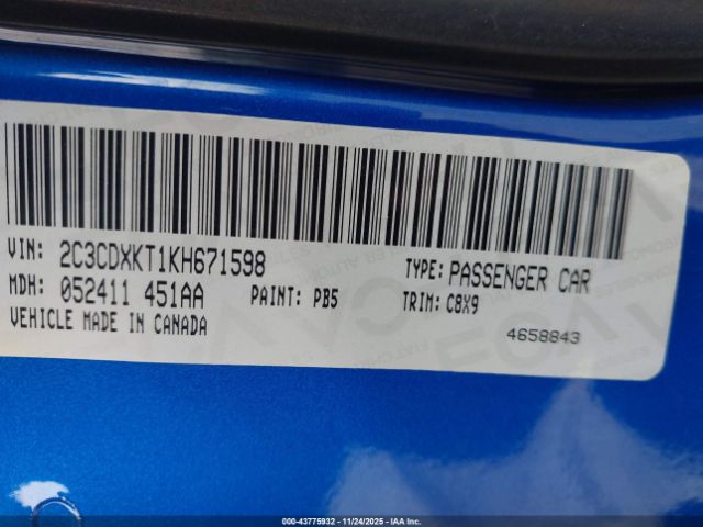 2019 DODGE CHARGER 2C3CDXKT1KH671598 Photo 8