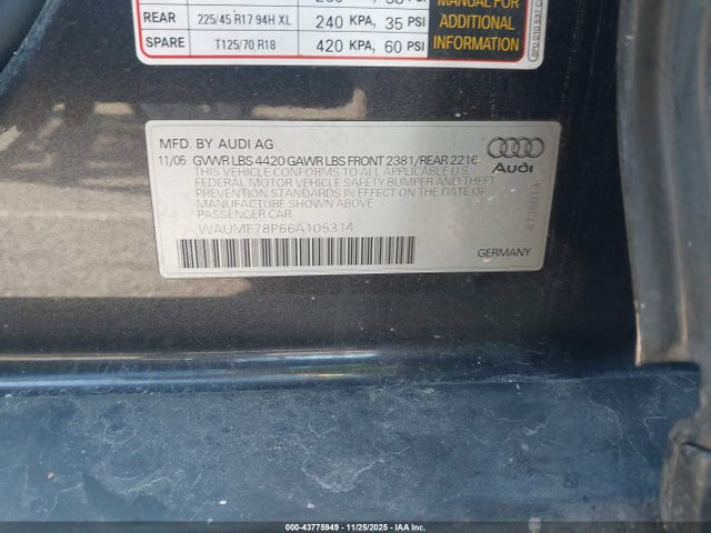 2006 AUDI A3 WAUMF78P66A105314 Photo 8