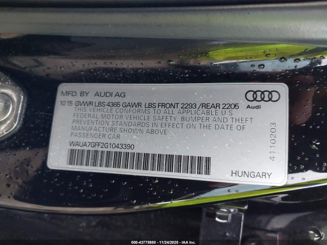 2016 AUDI A3 WAUA7GFF2G1043390 Photo 8