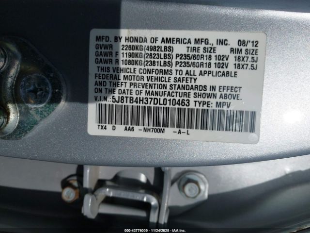 2013 ACURA RDX 5J8TB4H37DL010463 Photo 8