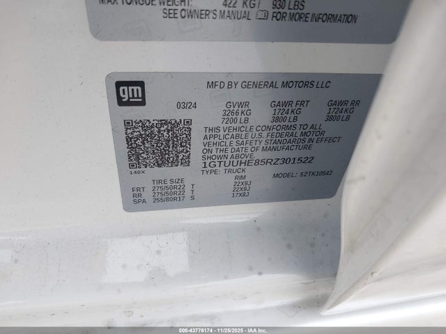 1GTUUHE85RZ301522 GMC Sierra 1500 4wd Short Box Denali Ultimate