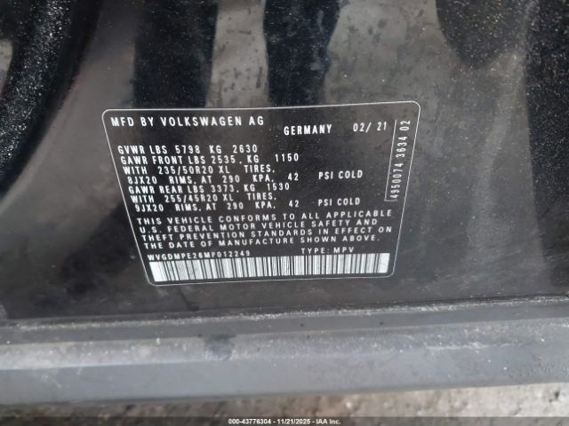 2021 VOLKSWAGEN ID.4 WVGDMPE26MP012249 Photo 8