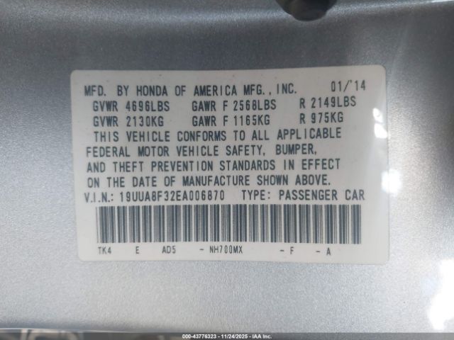 2014 ACURA TL 19UUA8F32EA006870 Photo 8