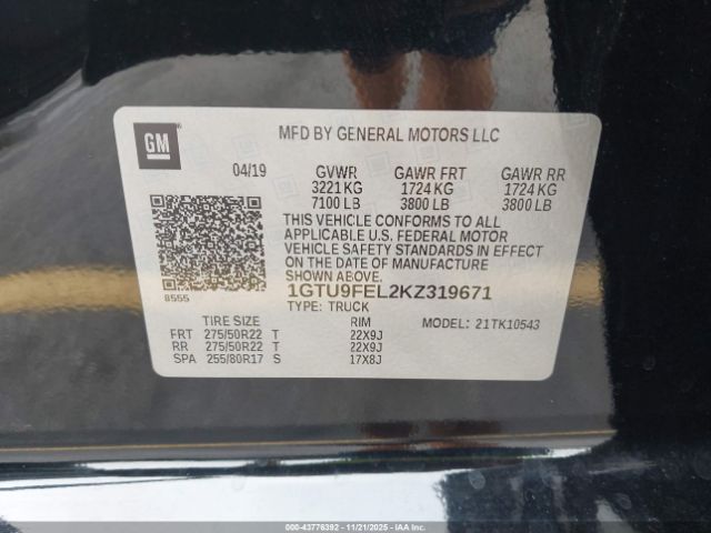 2019 GMC SIERRA 1500 1GTU9FEL2KZ319671 Photo 8