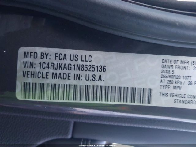 2022 JEEP GRAND CHEROKEE L 1C4RJKAG1N8525136 Photo 8