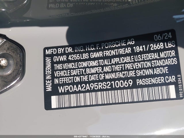 2024 PORSCHE 911 WP0AA2A95RS210069 Photo 8