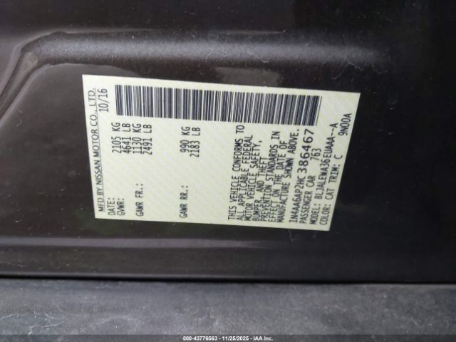 2017 NISSAN MAXIMA 1N4AA6AP2HC386467 Photo 8