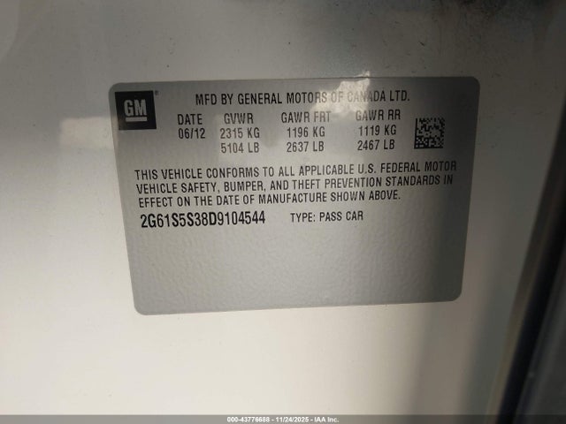 2013 CADILLAC XTS 2G61S5S38D9104544 Photo 8