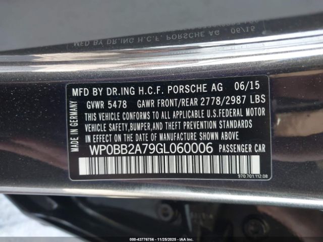 2016 PORSCHE PANAMERA WP0BB2A79GL060006 Photo 8