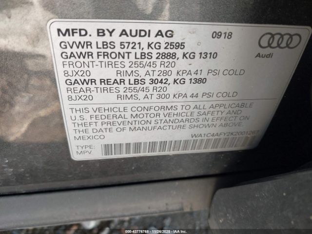 2019 AUDI SQ5 WA1C4AFY2K2001267 Photo 8
