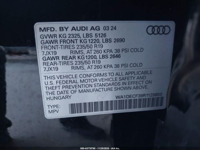 2024 AUDI Q3 WA1DECF39R1125800 Photo 8