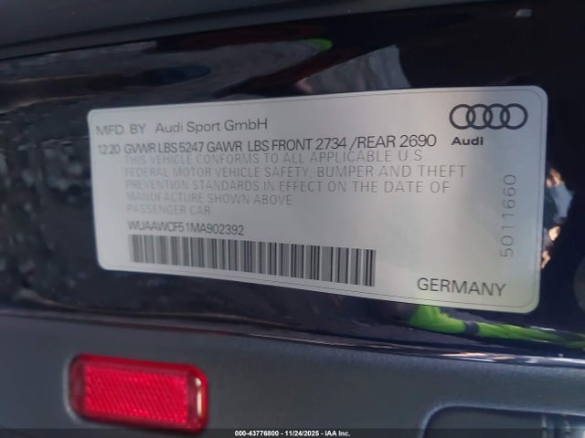 2021 AUDI RS 5 SPORTBACK WUAAWCF51MA902392 Photo 8