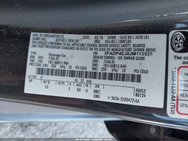 2018 FORD FIESTA 3FADP4EJ0JM113537 Photo 8