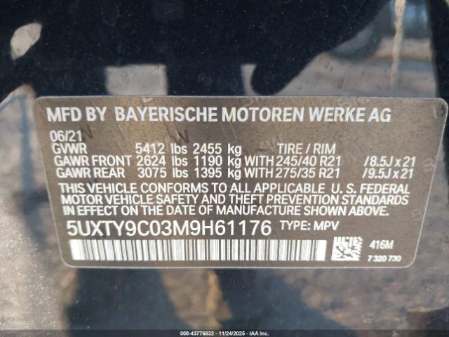 2021 BMW X3 5UXTY9C03M9H61176 Photo 8