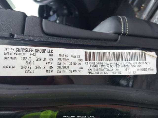 2014 JEEP GRAND CHEROKEE 1C4RJECG0EC206614 Photo 8
