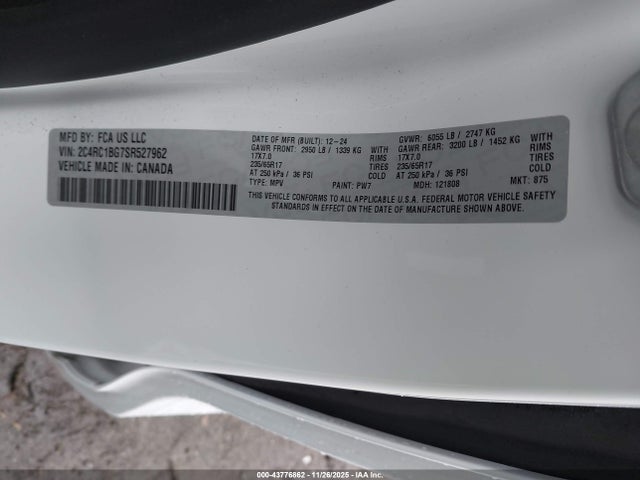 2025 CHRYSLER PACIFICA 2C4RC1BG7SR527962 Photo 8