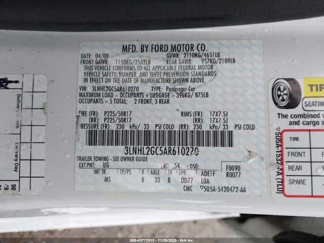2010 LINCOLN MKZ 3LNHL2GC5AR610270 Photo 8