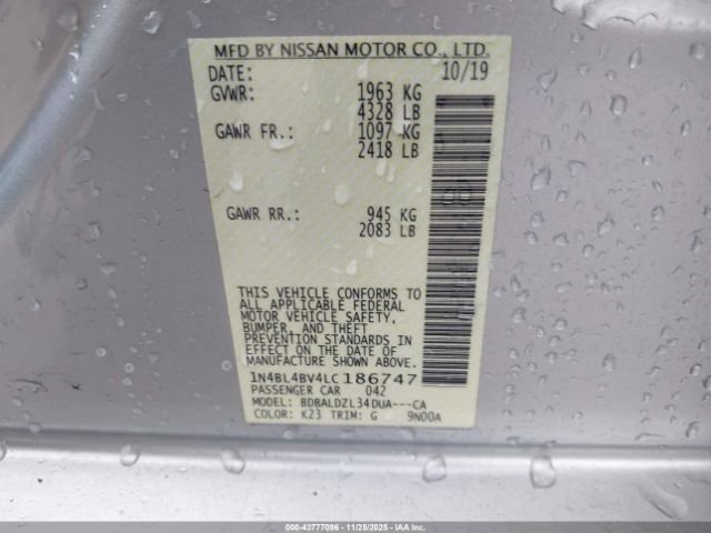 2020 NISSAN ALTIMA 1N4BL4BV4LC186747 Photo 8