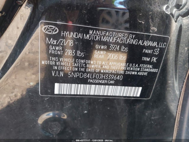 Hyundai Elantra Value Edition 2018 5NPD84LF0JH339640 Image 9