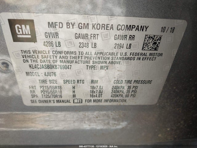 Buick Encore Fwd Preferred 2019 KL4CJASB0KB769047 Image 9