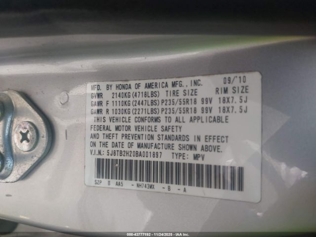 2011 ACURA RDX 5J8TB2H20BA001897 Photo 8