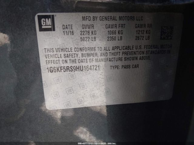 2017 CADILLAC CT6 1G6KF5RS9HU164721 Photo 8