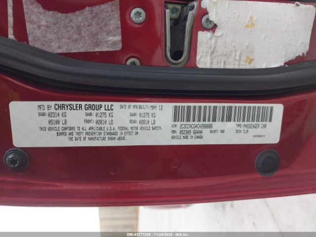 2012 CHRYSLER 300 2C3CCACG4CH288886 Photo 8