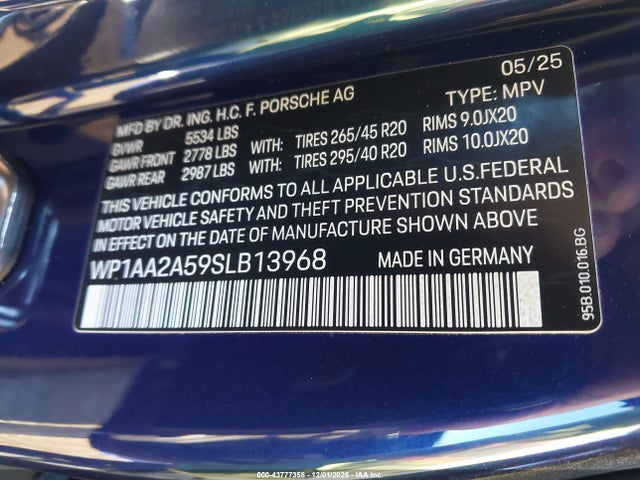 2025 PORSCHE MACAN WP1AA2A59SLB13968 Photo 8