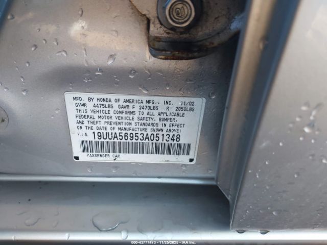 2003 ACURA TL 19UUA56953A051348 Photo 8