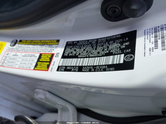 2022 LEXUS ES 300H 58AGA1C18NU024671 Photo 8